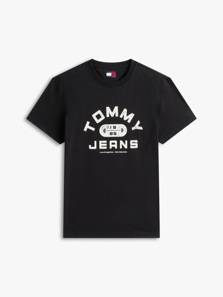 Black Graphic Crew Neck Jersey T-Shirt  Men