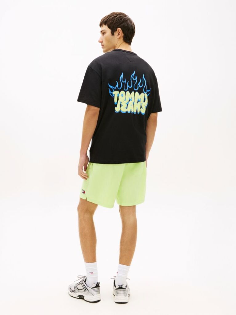 Black Bubble Logo Textured Jersey Relaxed T-Shirt  Men