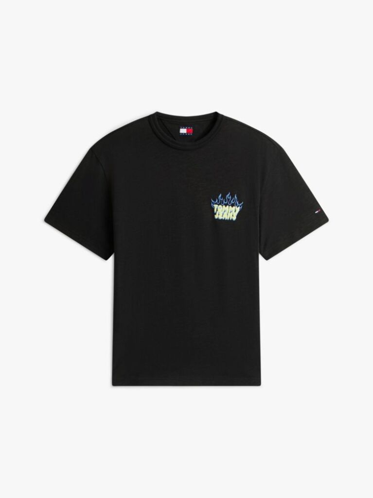 Black Bubble Logo Textured Jersey Relaxed T-Shirt  Men