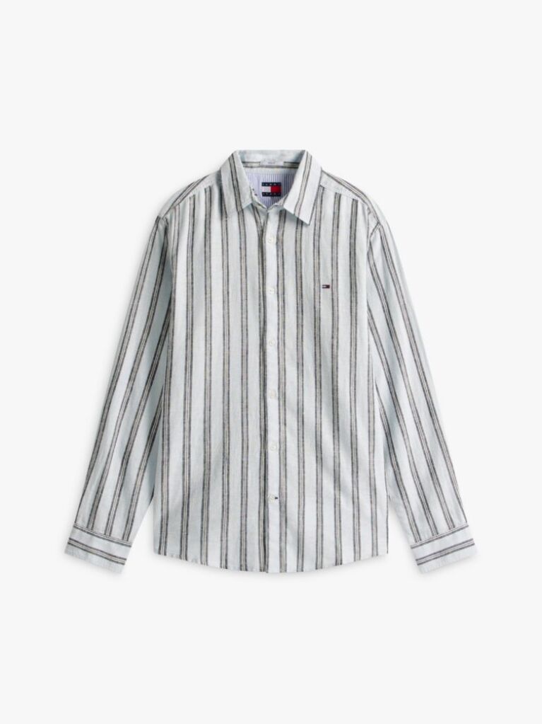 Multi Regular Fit Stripe Linen Blend Shirt  Men