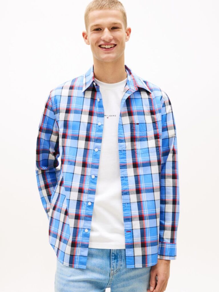 Multi Regular Fit Check Poplin Shirt  Men