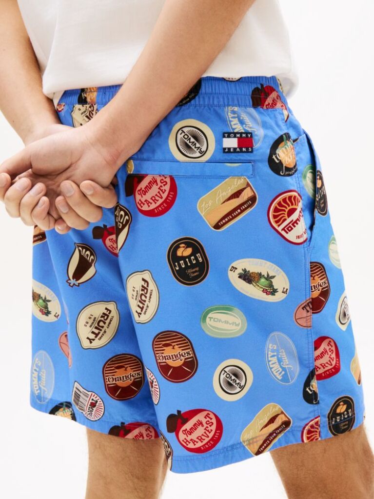 Multi Pantaloni Scurti Relaxed Din Poplin Imprimati  Barbati
