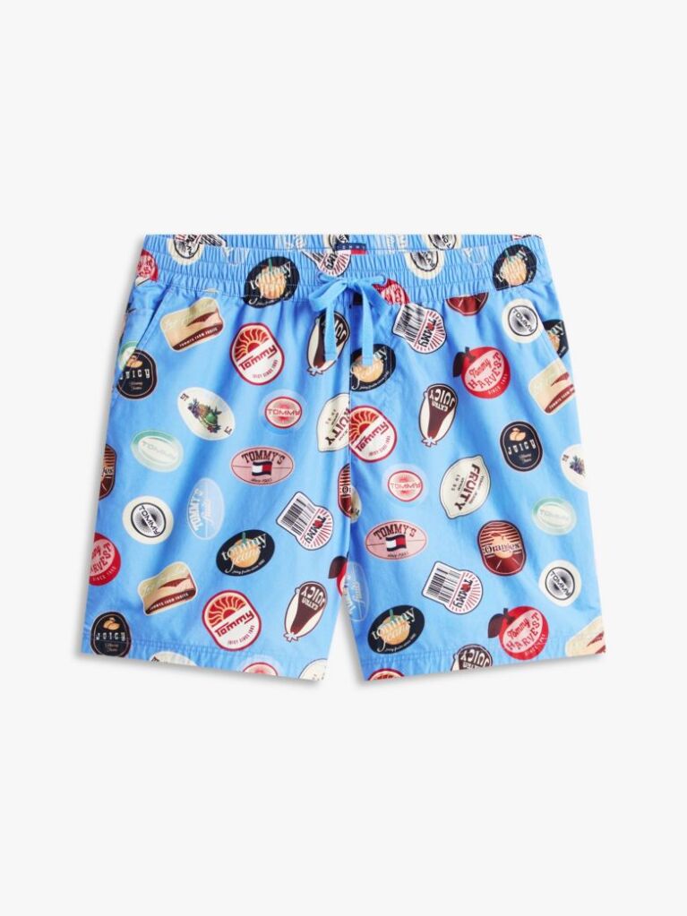 Multi Pantaloni Scurti Relaxed Din Poplin Imprimati  Barbati