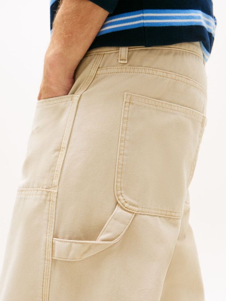 Bej Jaimie Pantaloni Relaxati Twill  Barbati