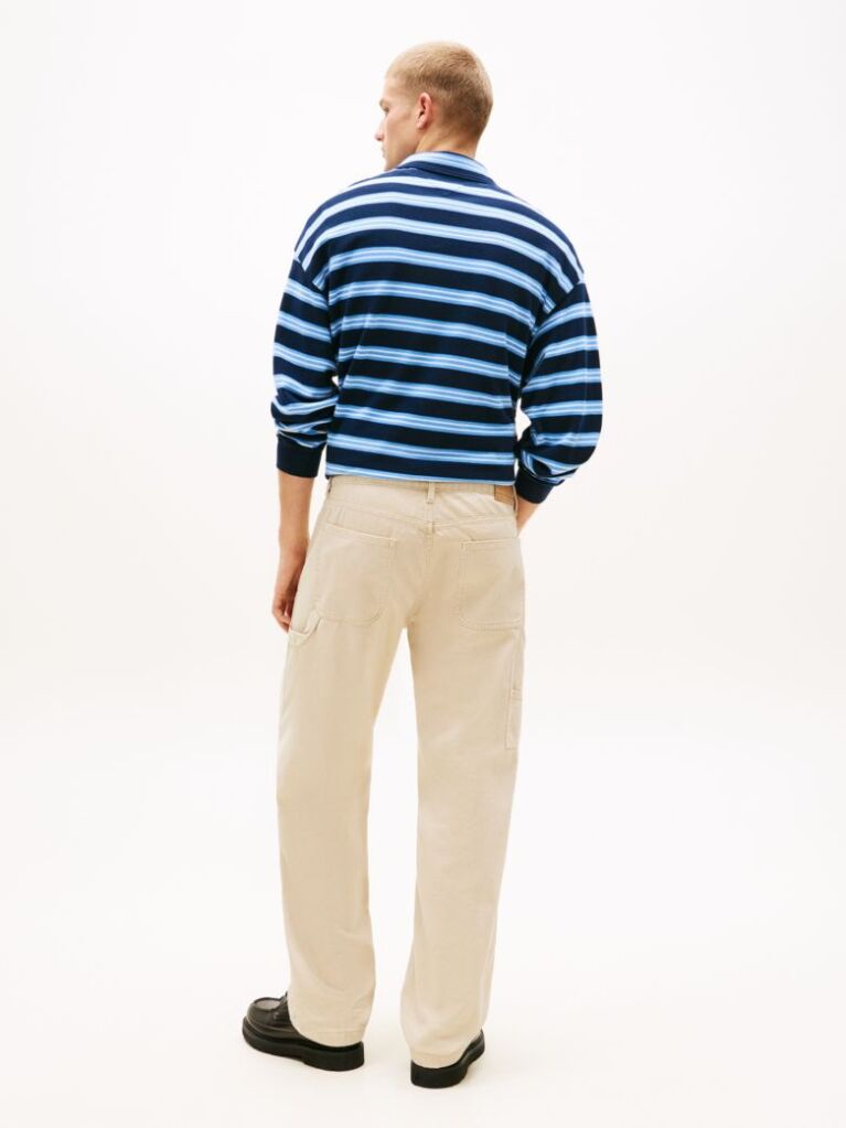 Bej Jaimie Pantaloni Relaxati Twill  Barbati