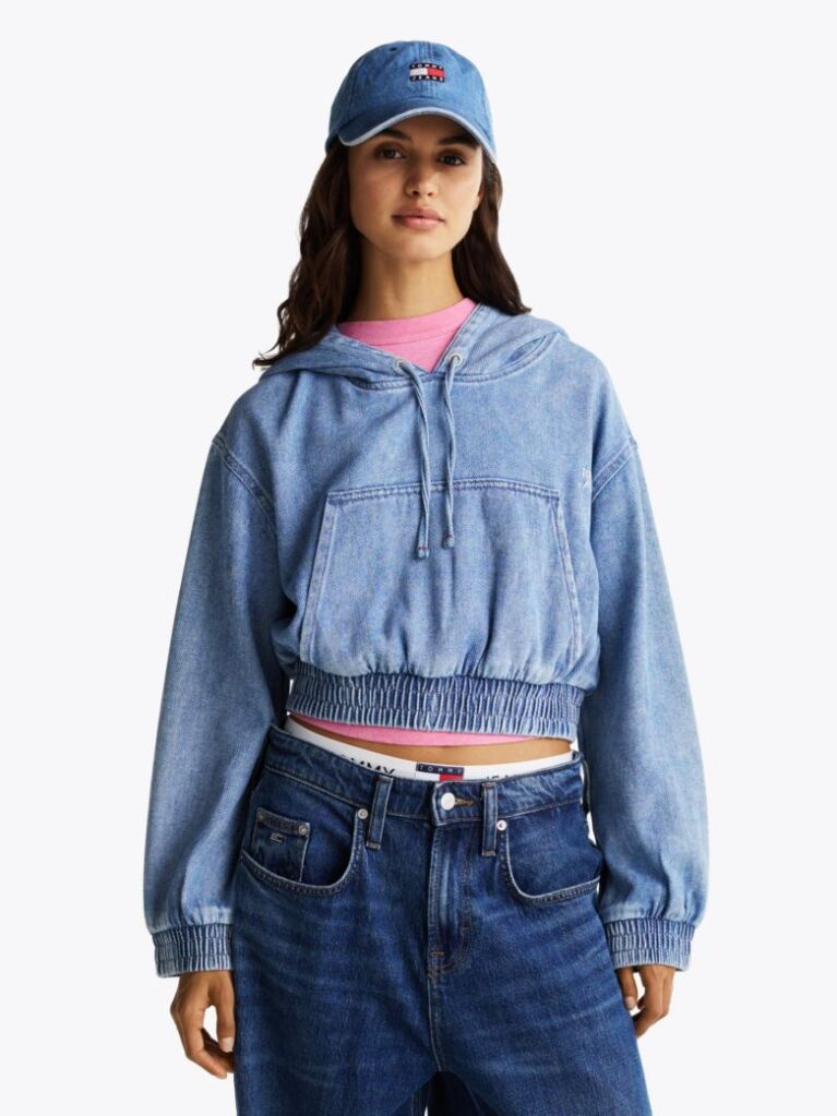 Denim Hanorac Cropped Din Denim  Femei