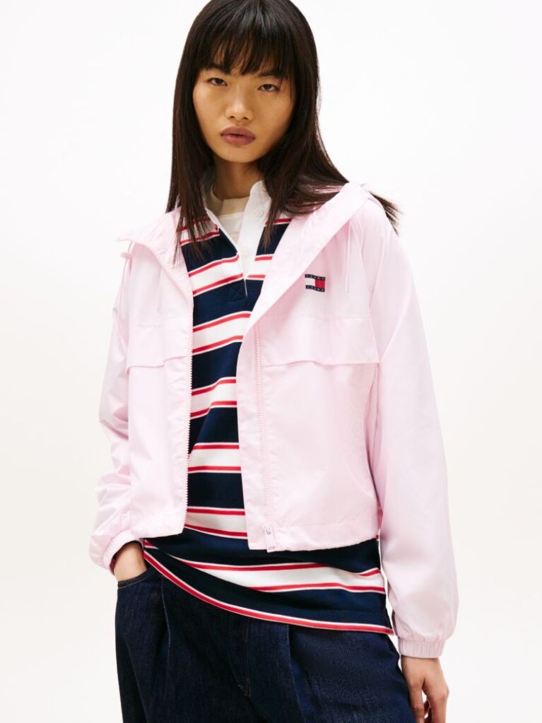 Pink Tommy Badge Windbreaker  Women