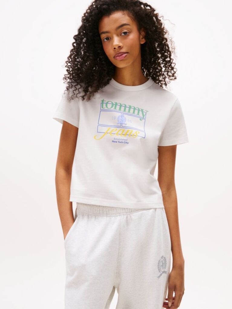 Bej Tricou Crest Regular Cu Steagul  Femei
