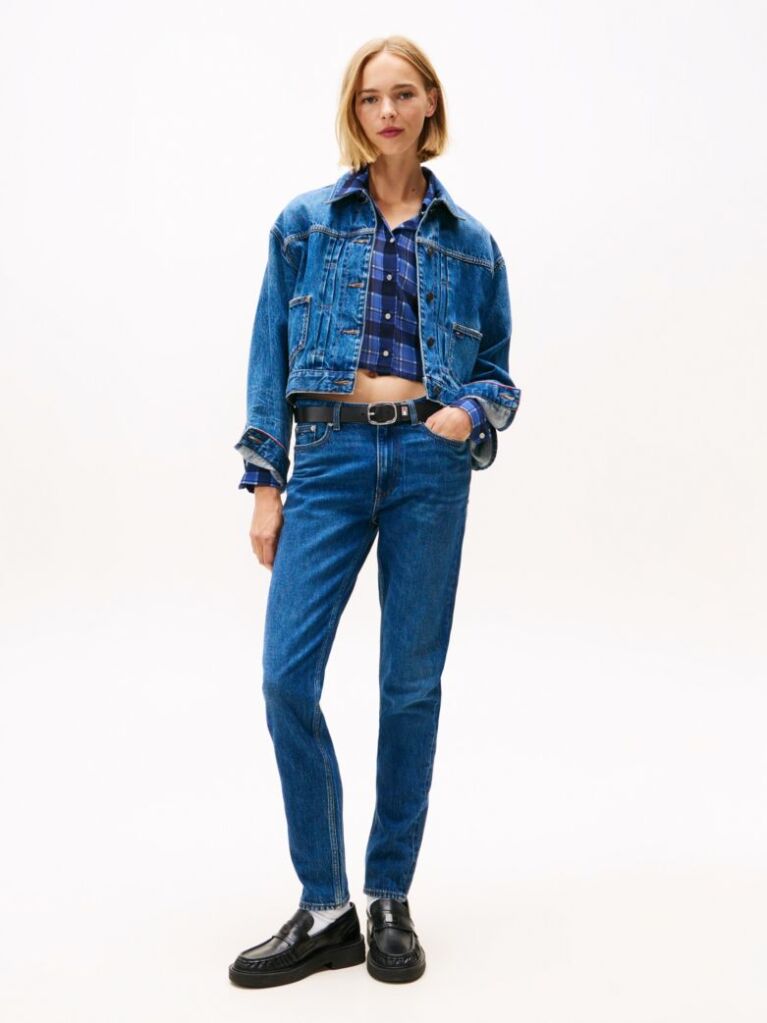 Denim Blugi Slim Cu Talie Medie  Femei