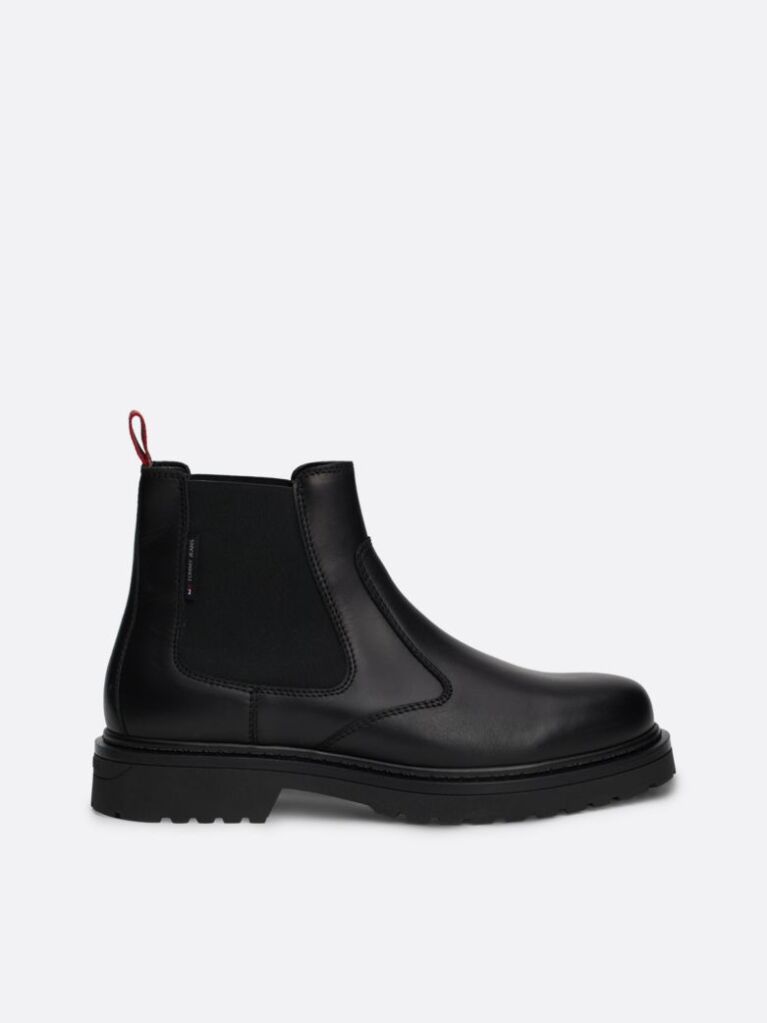 Negru Cizme Chelsea Din Piele Cleat Signature  Barbati