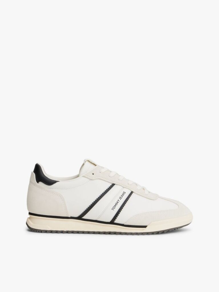 Bej Sneakers Retro Cu Talpa Serrata Si Detalii Din Piele  Barbati