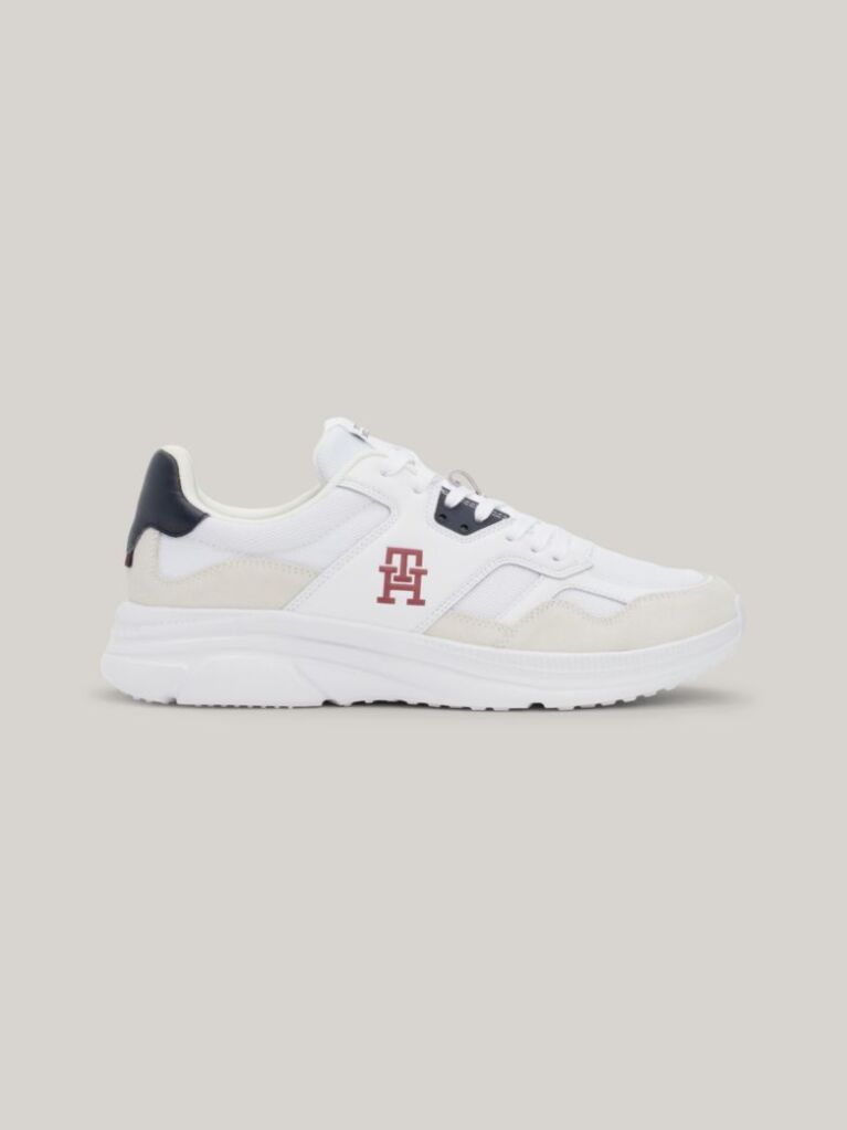 Alb Pantofi Sport Cu Textura Mixta Si Logo TH  Barbati