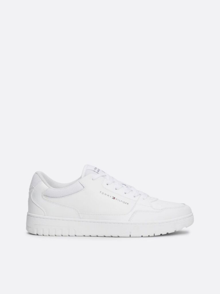 White Leather Basketball Trainers  Men
