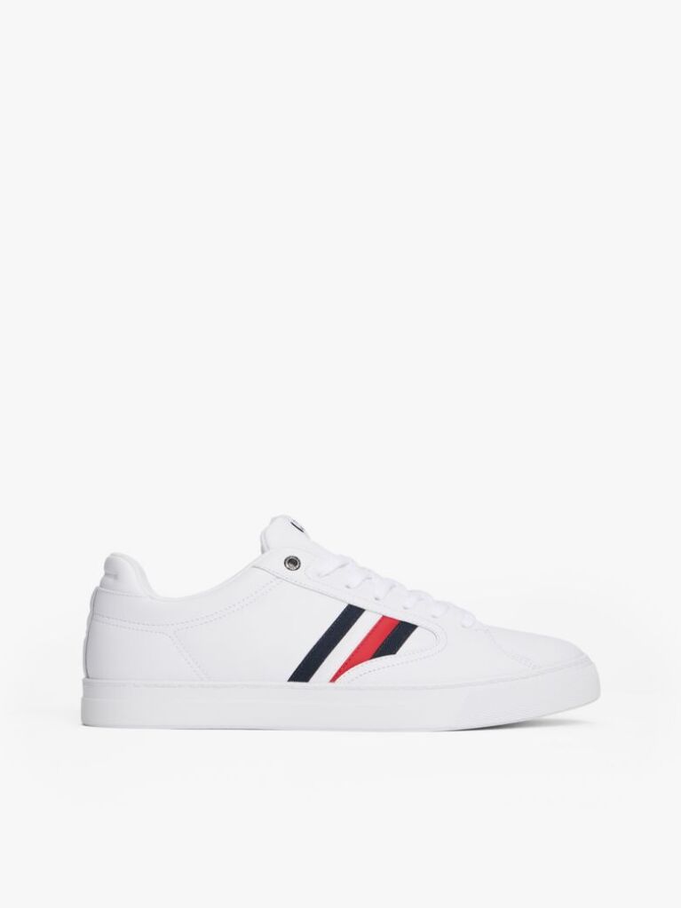 Alb Sneakers Court Icon Cu Banda Signature  Barbati