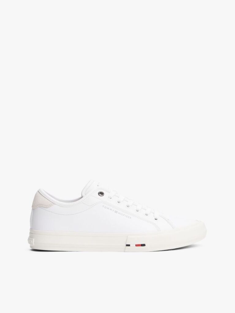 Alb Signature Sneakers Din Piele  Barbati