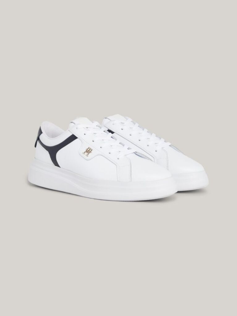 Alb Pantofi Sport Din Piele Cu Monograma TH  Femei