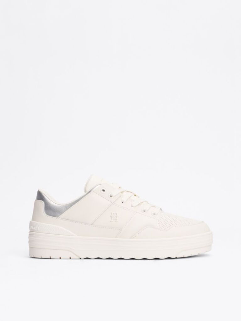 Bej Pantofi Sport De Baschet Din Piele Colour-Blocked  Femei