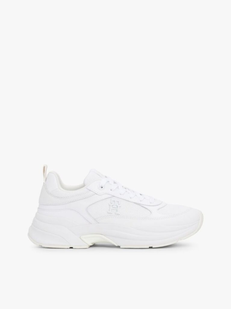 Alb Pantofi Sport Chunky Din Piele Cu Texturi Mixte  Femei