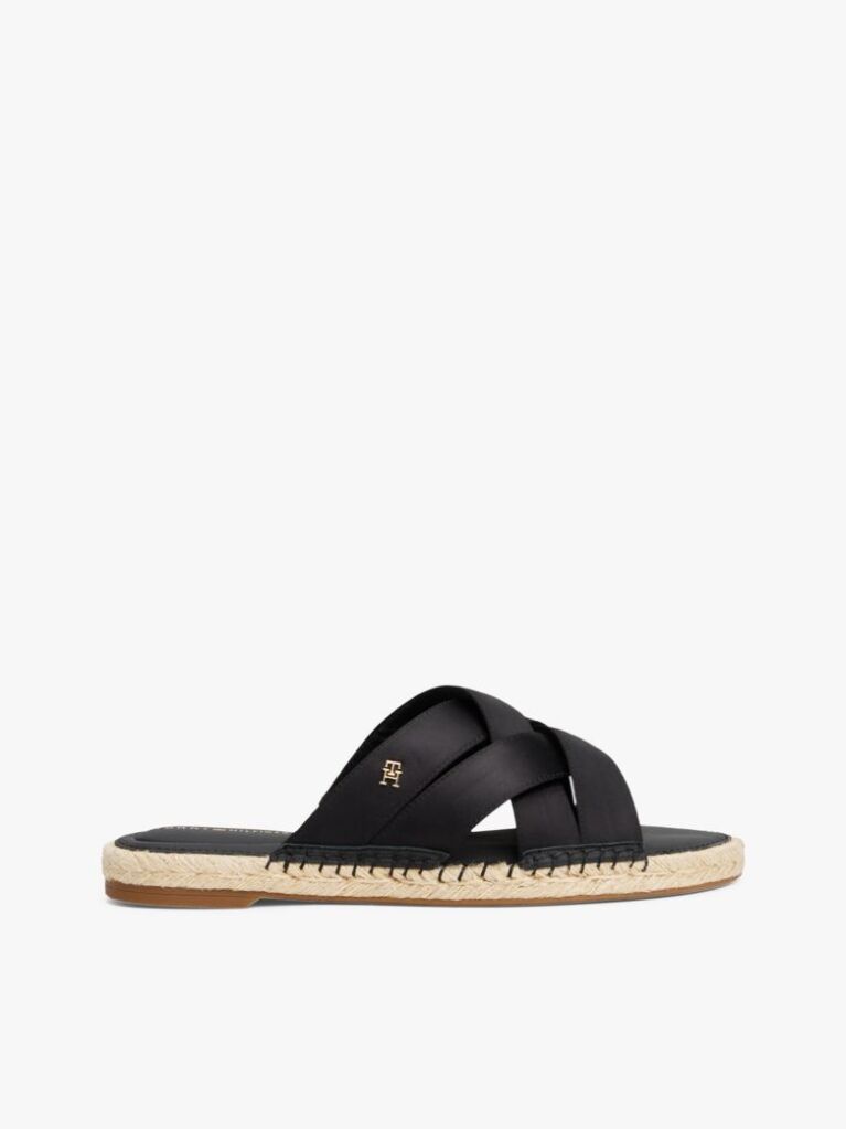 Negru Espadrile Din Satin  Femei
