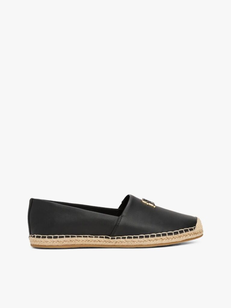 Negru Espadrile Din Piele  Femei