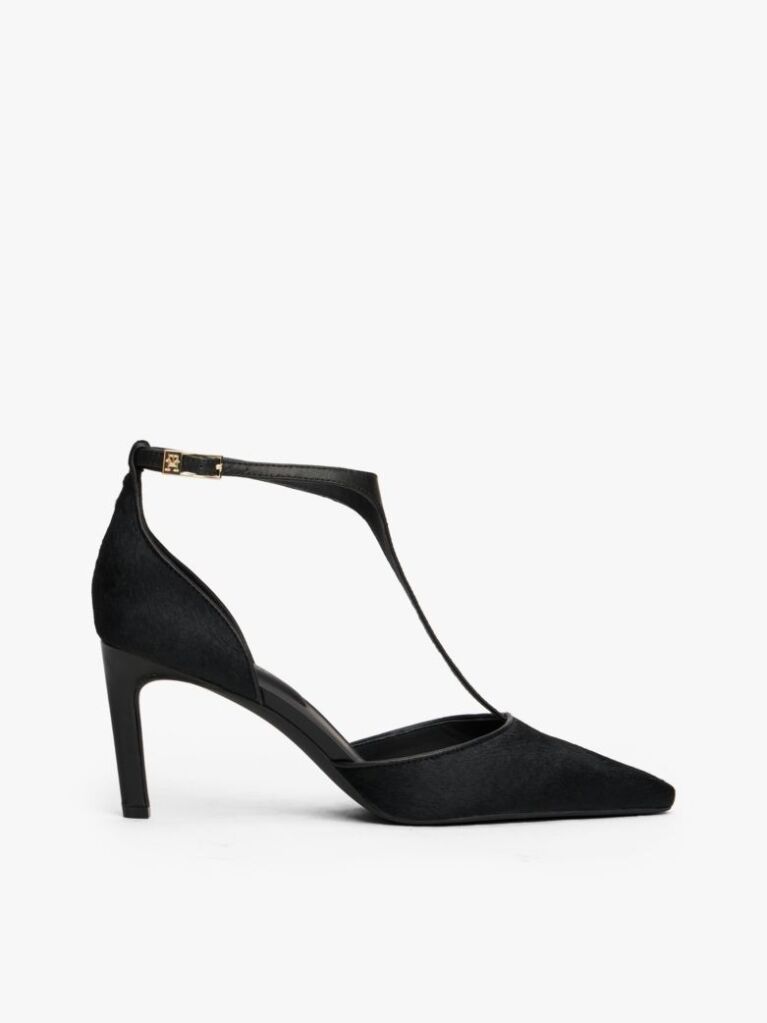 Negru Pantofi Cu Toc Stiletto Si Bareta Ankle T-Bar  Femei
