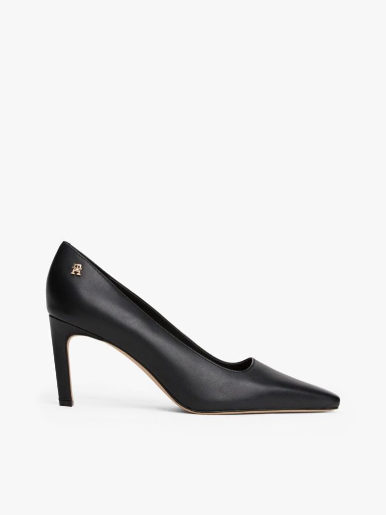 Black Leather TH Monogram Stiletto Heels  Women