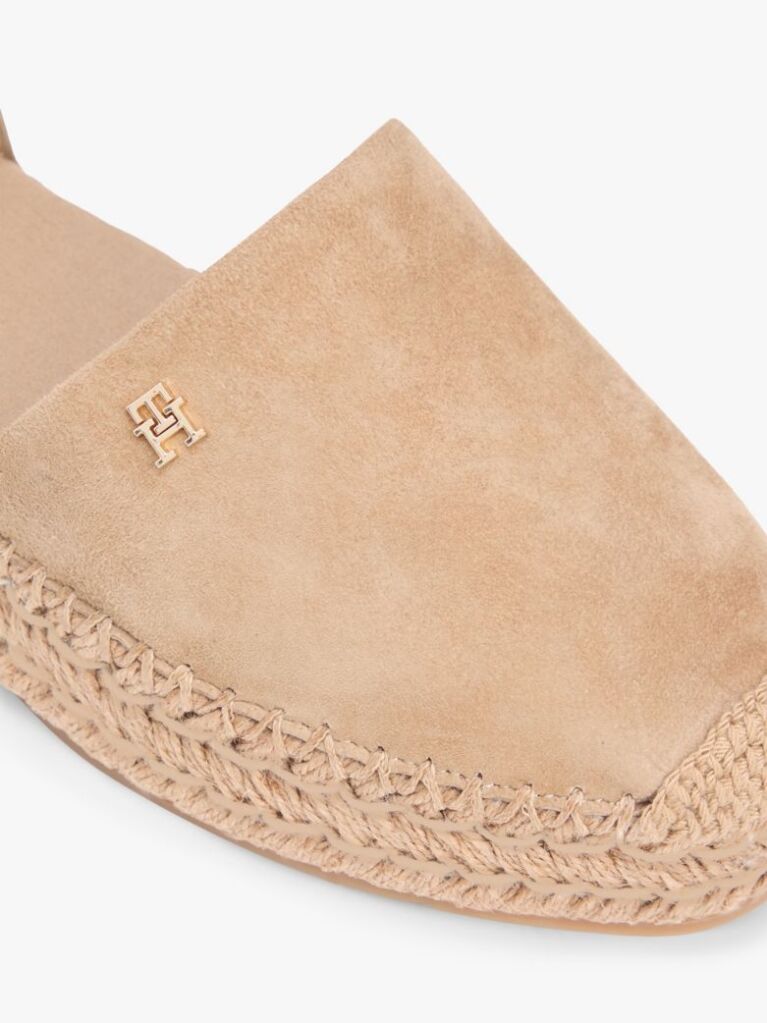 Brown Suede Ankle Strap Platform Espadrilles  Women