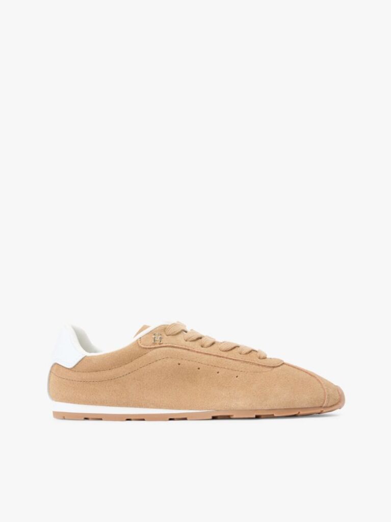 Brown Suede TH Monogram Low Profile Trainers  Women