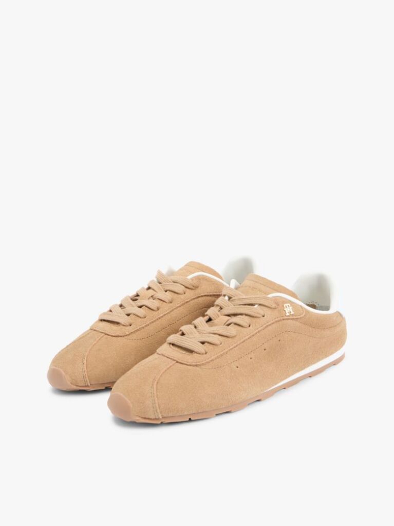Brown Suede TH Monogram Low Profile Trainers  Women