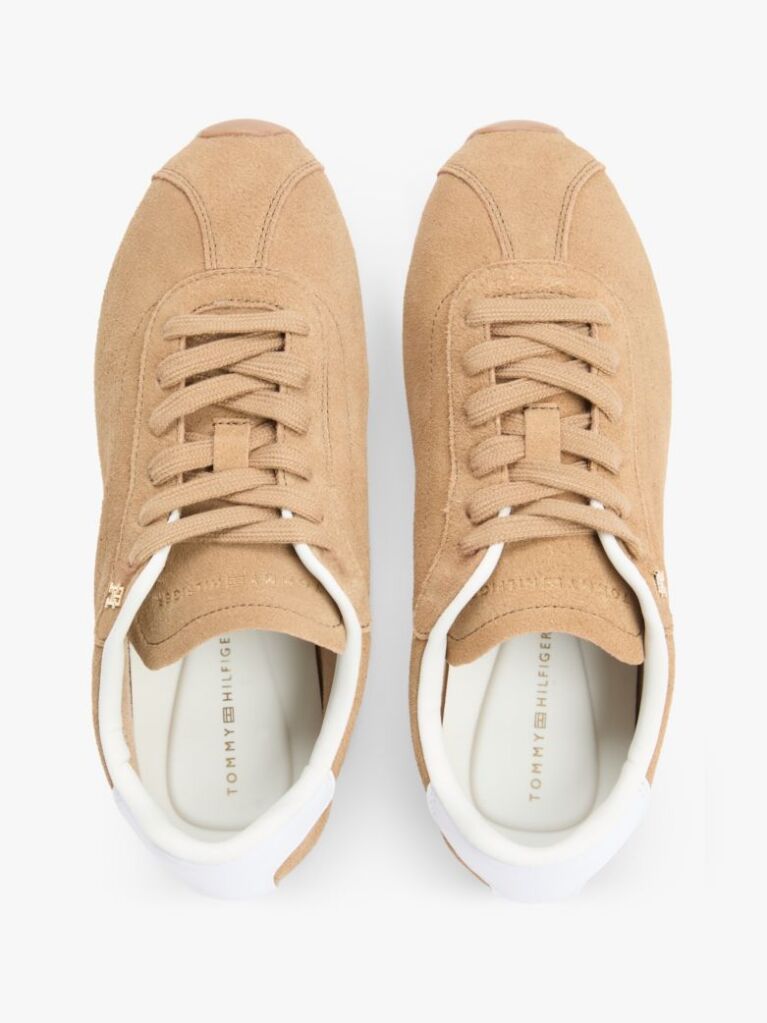 Brown Suede TH Monogram Low Profile Trainers  Women