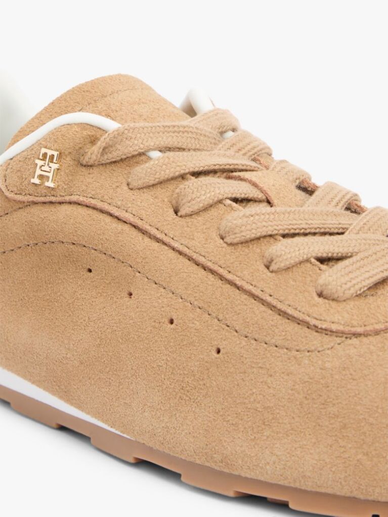 Brown Suede TH Monogram Low Profile Trainers  Women