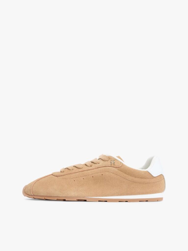 Brown Suede TH Monogram Low Profile Trainers  Women