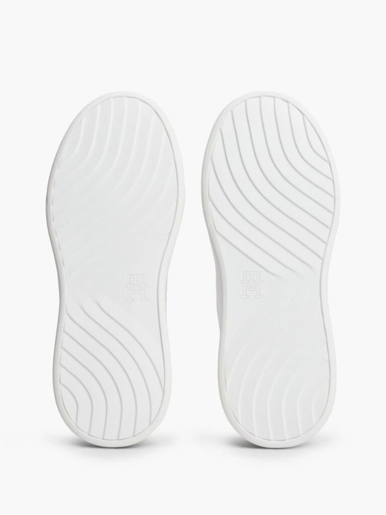 White TH Monogram Leather Platform Trainers  Women