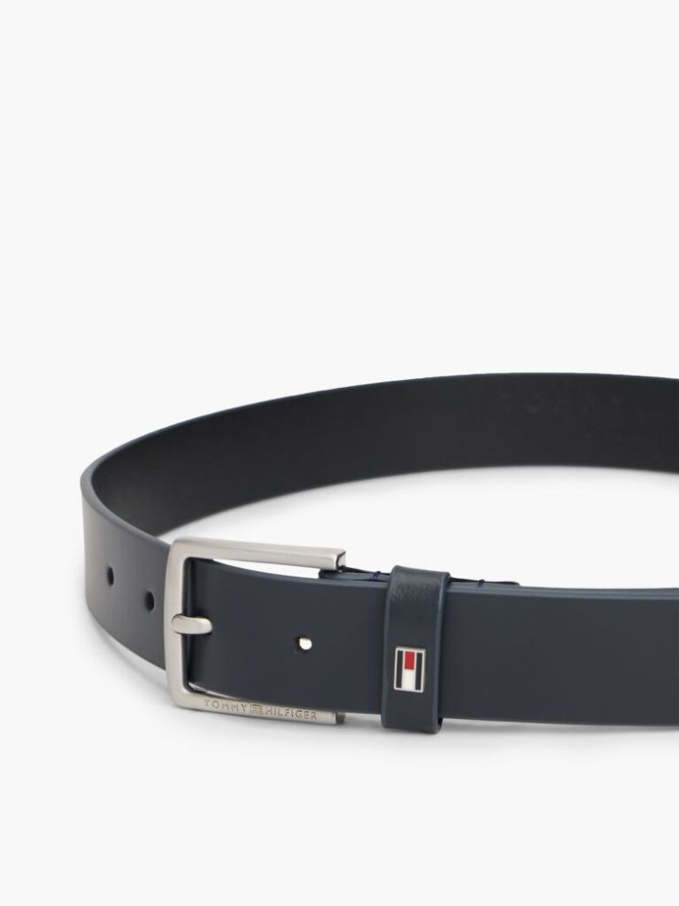 Blue Kids' Square Buckle Leather Belt  Kids Unisex