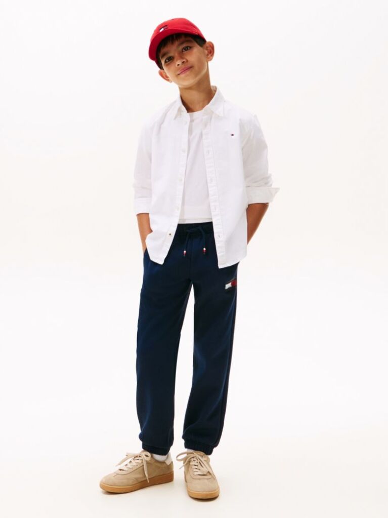 Blue Pantaloni Jogger Regular Cu Emblema Steag Hilfiger  Baieti