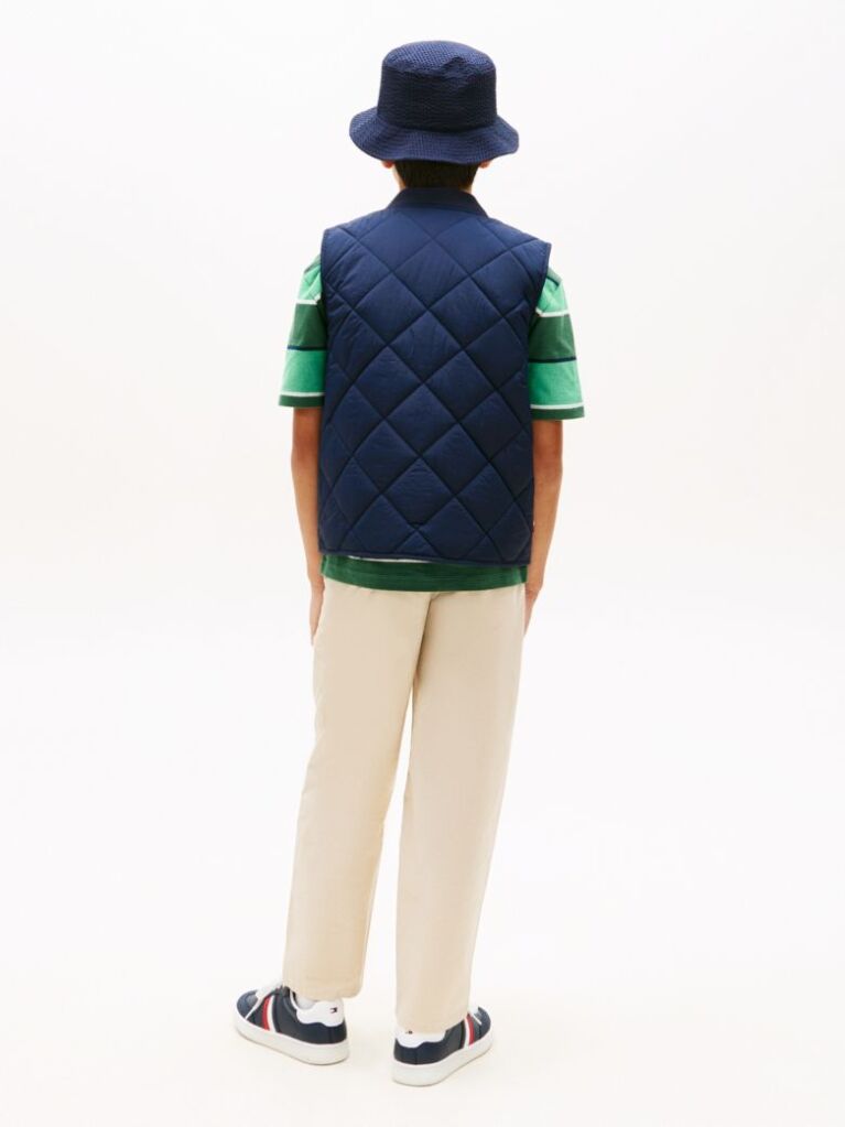 Blue Lightweight Diamond Quilted Gilet  Boys