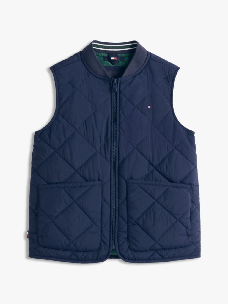 Blue Lightweight Diamond Quilted Gilet  Boys