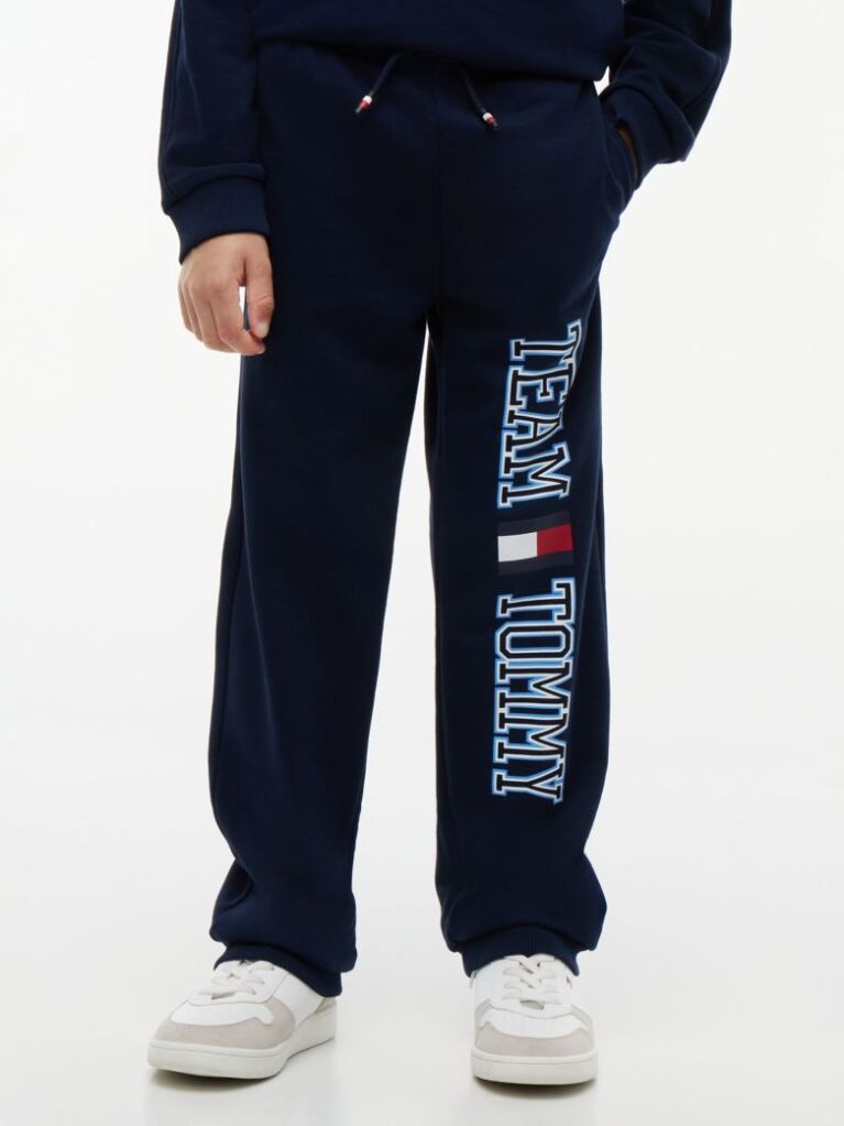 Blue Pantaloni Joggers Cu Picior Larg Si Mansete  Baieti