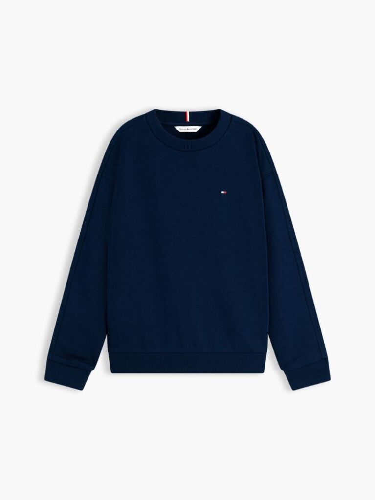 Blue Pulover Brodat Cu Steag Si Cusaturi Accentuate  Baieti