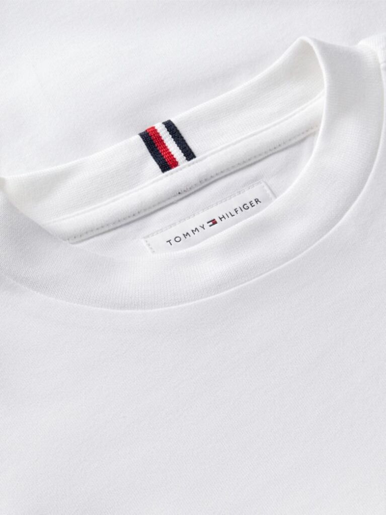 Alb T-Shirt Cu Maneca Lunga Si Logo  Baieti