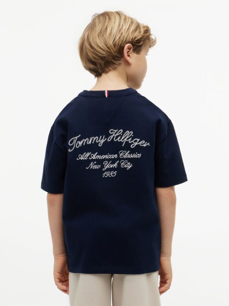 Blue T-Shirt Cu Logo Graphic  Baieti