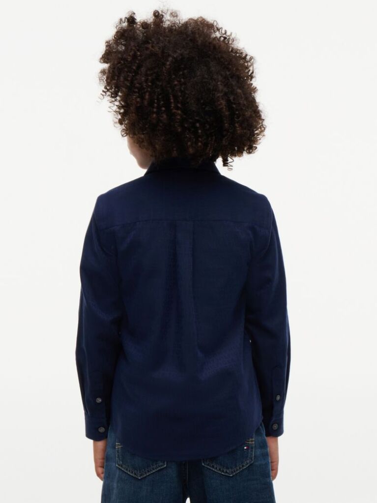 Blue Camasa Jacquard Cu Croiala Regular  Baieti