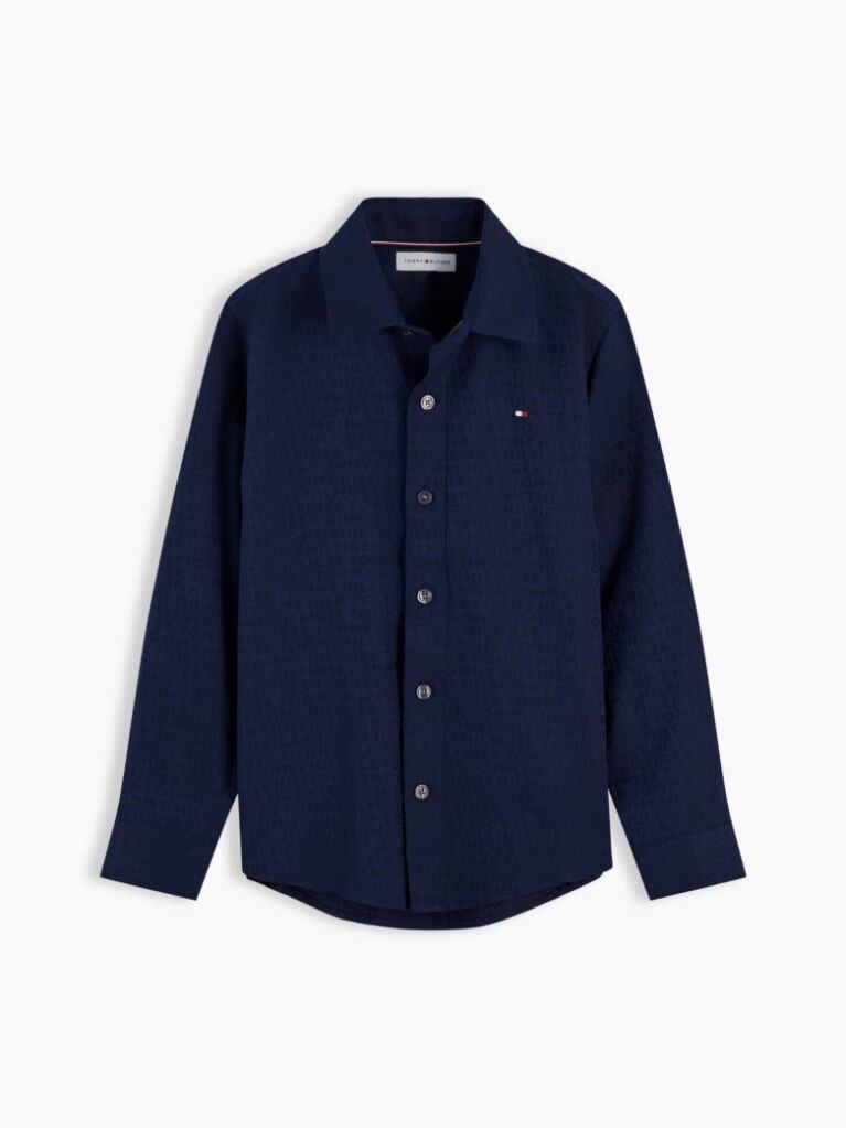 Blue Camasa Jacquard Cu Croiala Regular  Baieti
