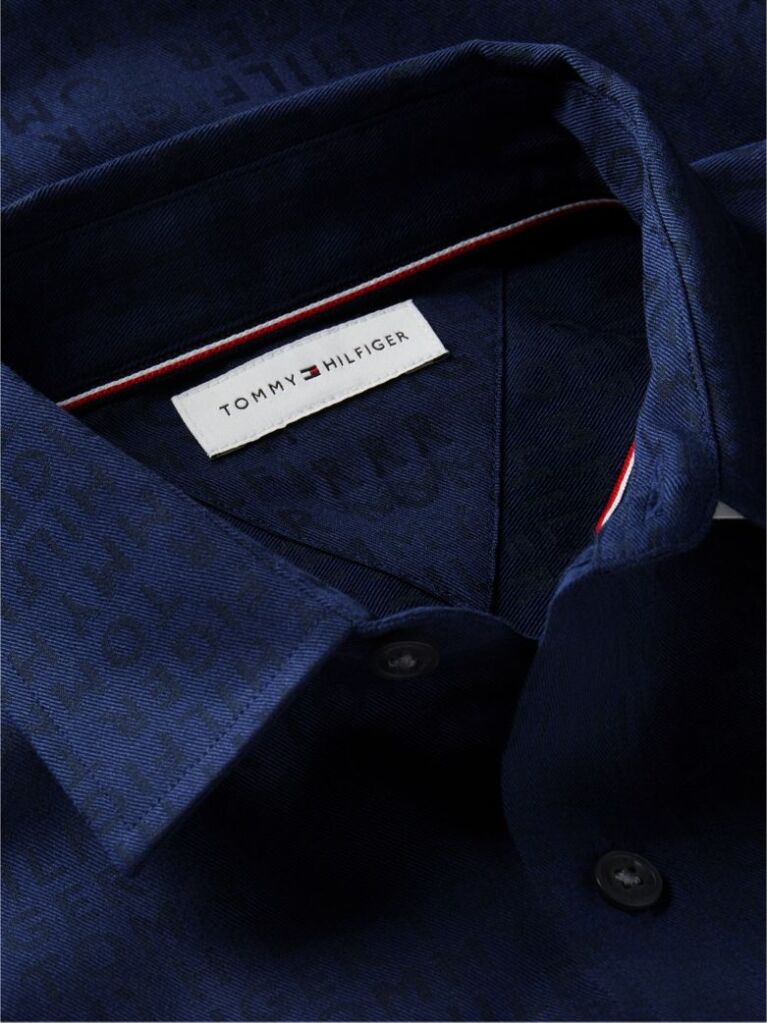 Blue Camasa Jacquard Cu Croiala Regular  Baieti
