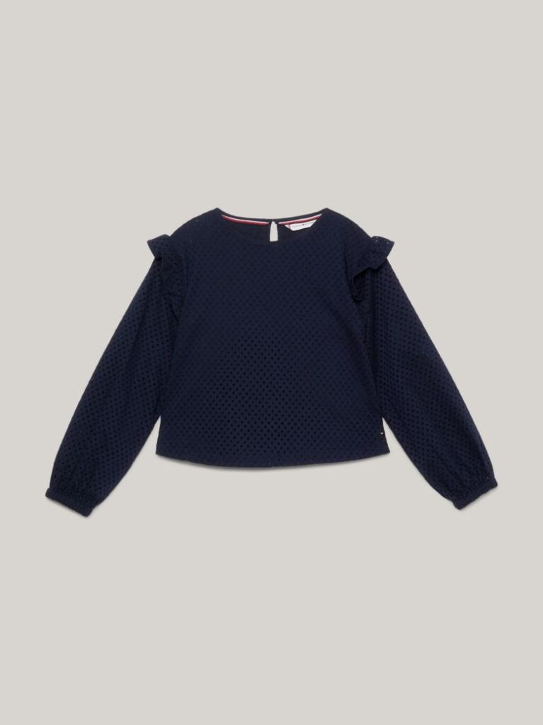 Blue Bluza Essential Polka Dot Cu Broderie Anglaise  Fete