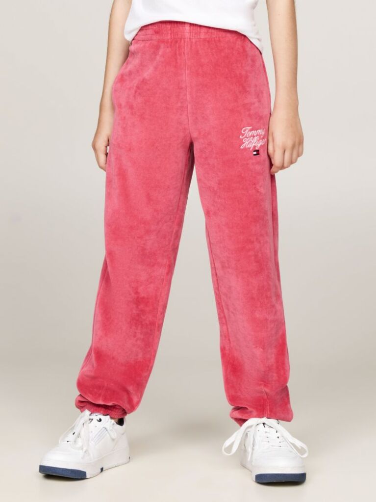 Rosu Pantaloni Sport Din Catifea  Fete