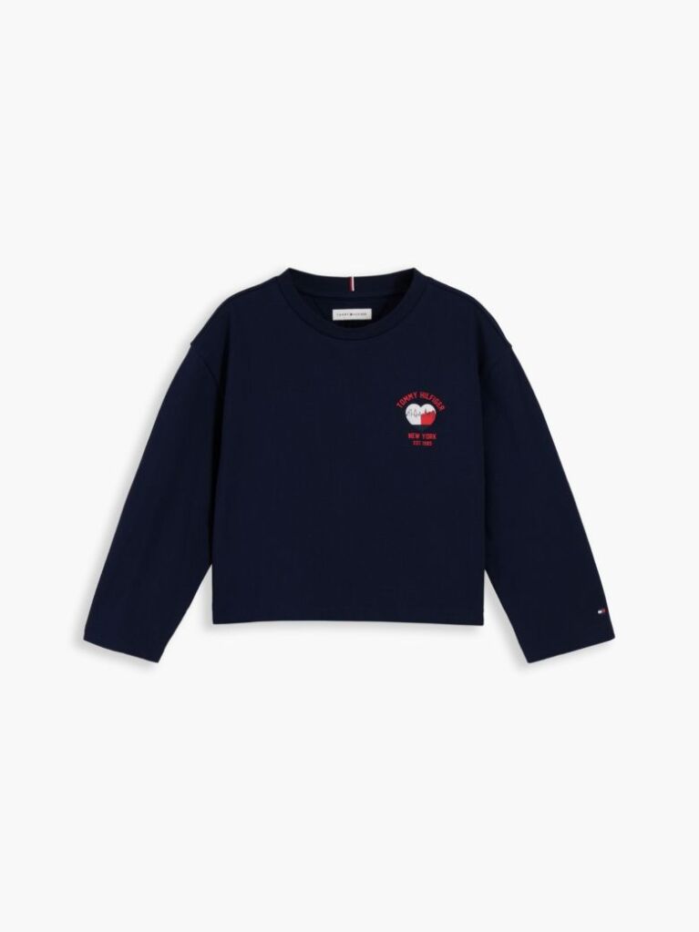 Blue Heart Logo Slim Long Sleeve T-Shirt  Girls
