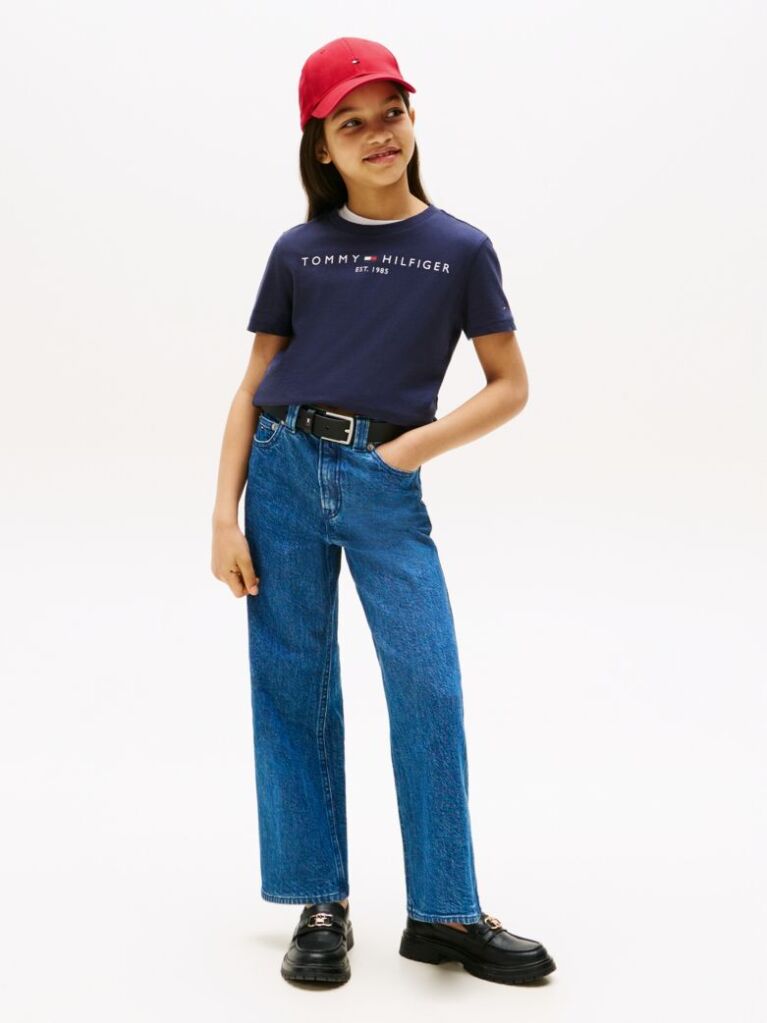 Blue Essential Organic Cotton Logo T-Shirt  Kids Unisex