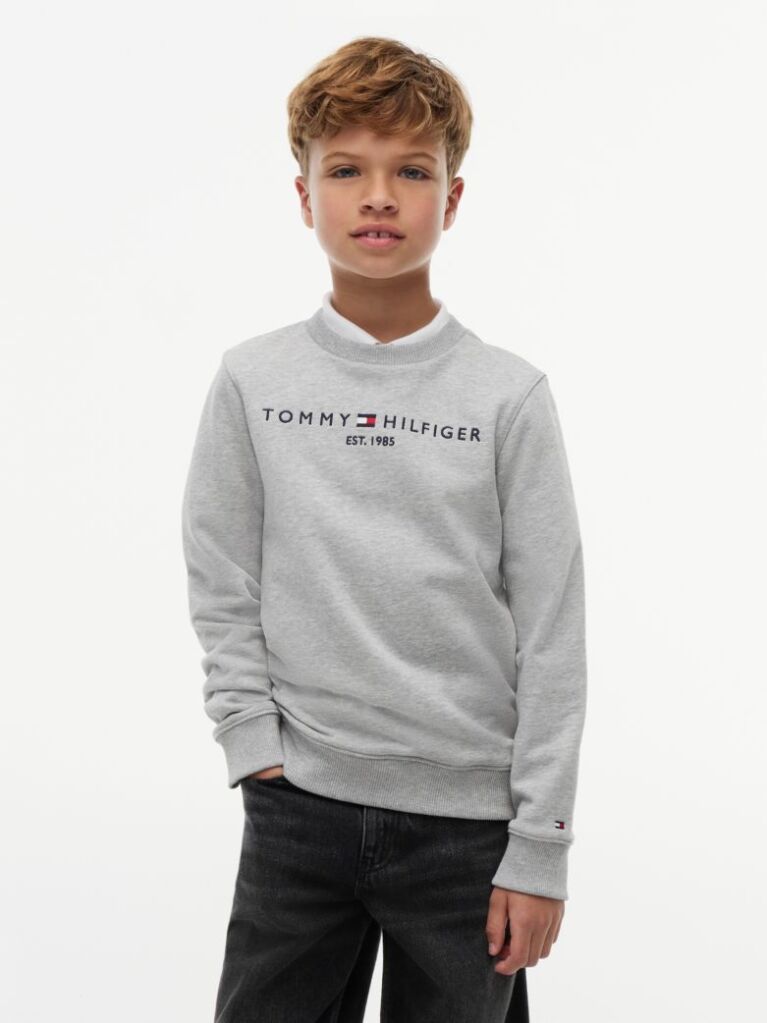 Grey Hanorac cu logo esențial  Kids Unisex