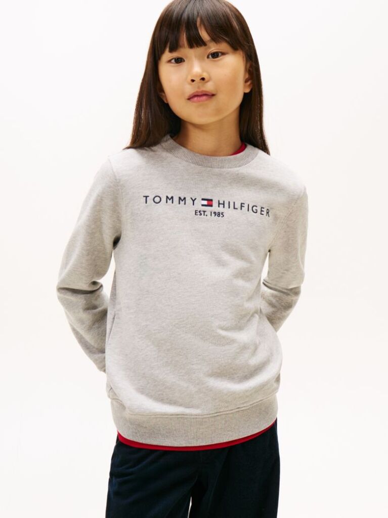 Grey Hanorac cu logo esențial  Kids Unisex